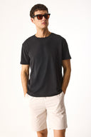 Erkek Ken Bisiklet Yaka Regular Fit Yumuşak Dokulu Tişört (CUPRO) - Siyah