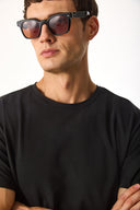 Erkek Ken Bisiklet Yaka Regular Fit Yumuşak Dokulu Tişört (CUPRO) - Siyah