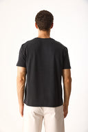 Erkek Ken Bisiklet Yaka Regular Fit Yumuşak Dokulu Tişört (CUPRO) - Siyah
