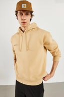 Erkek Landscape Baskılı Sweatshirt - Bej