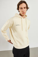 Erkek Landscape Baskılı Sweatshirt - Kemik