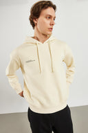 Erkek Landscape Baskılı Sweatshirt - Kemik