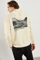 Erkek Landscape Baskılı Sweatshirt - Kemik