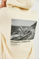 Erkek Landscape Baskılı Sweatshirt - Kemik
