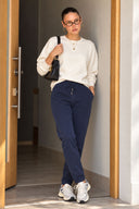 Larissa Regular Fit Pamuklu Eşofman Altı-Lacivert