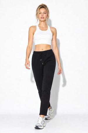 Larissa Regular Fit Pamuklu Eşofman Altı-Siyah