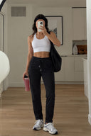 Larissa Regular Fit Pamuklu Eşofman Altı-Siyah
