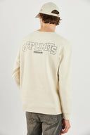 Erkek Limits Baskılı Sweatshirt - Ekru