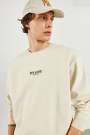 Erkek Limits Baskılı Sweatshirt - Ekru