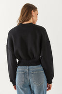 Kadın Loren Fermuarlı Geniş Kemerli Sweatshirt - Siyah
