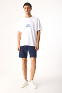 Erkek Los Angeles Nakışlı Tişört %100 Pamuk - Beyaz