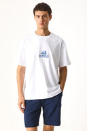 Erkek Los Angeles Nakışlı Tişört %100 Pamuk - Beyaz