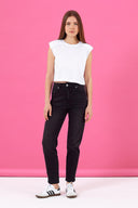 Kadın Maria Black Slim Mom Jean Pantolon - Black