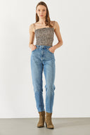 Kadın Maria Ice Blue Slim Mom Jean Pantolon - Ice Blue