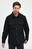 Erkek Mark Regular Fit Süet Dış Gömlek - Siyah