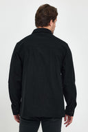 Erkek Mark Regular Fit Süet Dış Gömlek - Siyah