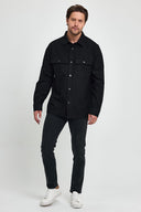 Erkek Mark Regular Fit Süet Dış Gömlek - Siyah