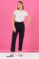 Kadın Marla Black Yüksek Bel Slouchy Jogger Pantolon - Black