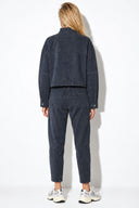 Marla Çizgili Oversize Jean Ceket-Indigo