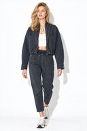 Marla Çizgili Oversize Jean Ceket-Indigo