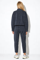 Marla Çizgili Yüksek Bel Slouchy Jogger Pantolon-Indigo