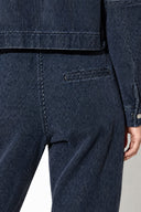 Marla Çizgili Yüksek Bel Slouchy Jogger Pantolon-Indigo