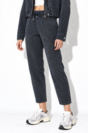 Marla Çizgili Yüksek Bel Slouchy Jogger Pantolon-Indigo