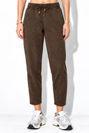 Marla Çizgili Yüksek Bel Slouchy Jogger Pantolon-Kahverengi