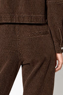 Marla Çizgili Yüksek Bel Slouchy Jogger Pantolon-Kahverengi