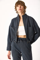 Kadın Marla İndigo Çizgili Oversize Jean Ceket - Indigo Çizgili