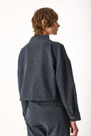 Kadın Marla İndigo Çizgili Oversize Jean Ceket - Indigo Çizgili