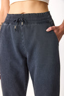 Kadın Marla İndigo Çizgili Yüksek Bel Slouchy Jogger Pantolon - Indigo Çizgili