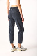 Kadın Marla İndigo Çizgili Yüksek Bel Slouchy Jogger Pantolon - Indigo Çizgili