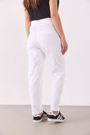 Kadın Marla Renkli Yüksek Bel Slouchy Jogger Pantolon - Beyaz