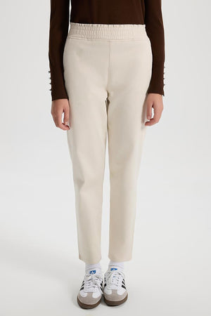 Kadın Marla Renkli Yüksek Bel Slouchy Pantolon - Taş