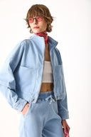 Kadın Marla Sky Blue Oversize Jean Ceket - Sky Blue