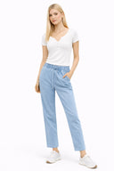 Marla Sky Blue Yüksek Bel Slouchy Jogger Pantolon-Sky Blue
