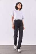 Kadın Marrakesh Black Yüksek Bel Straight Fit Jean Pantolon - Black