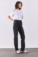 Kadın Marrakesh Black Yüksek Bel Straight Fit Jean Pantolon - Black