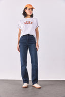 Kadın Marrakesh Premium Blue Black Yüksek Bel Straight Fit Jean Pantolon - Blue Black