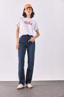 Kadın Marrakesh Premium Blue Black Yüksek Bel Straight Fit Jean Pantolon - Blue Black