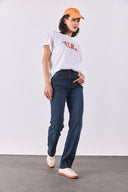 Kadın Marrakesh Premium Blue Black Yüksek Bel Straight Fit Jean Pantolon - Blue Black