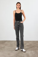 Kadın Marrakesh Vintage Black Straight Fit Jean Pantolon - Vintage Black