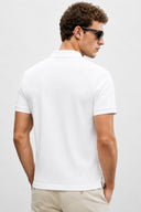 Martin Slim Fit Polo Yakalı Pike Tişört %100 Pamuk-Beyaz