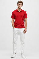 Martin Slim Fit Polo Yakalı Pike Tişört- %100 Pamuk Bordo