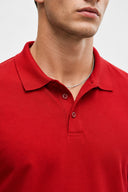 Martin Slim Fit Polo Yakalı Pike Tişört- %100 Pamuk Bordo