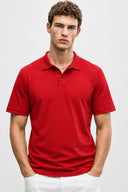 Martin Slim Fit Polo Yakalı Pike Tişört- %100 Pamuk Bordo