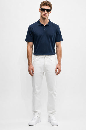 Martin Slim Fit Polo Yakalı Pike Tişört %100 Pamuk-Lacivert