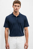 Martin Slim Fit Polo Yakalı Pike Tişört %100 Pamuk-Lacivert