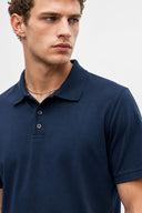 Martin Slim Fit Polo Yakalı Pike Tişört %100 Pamuk-Lacivert